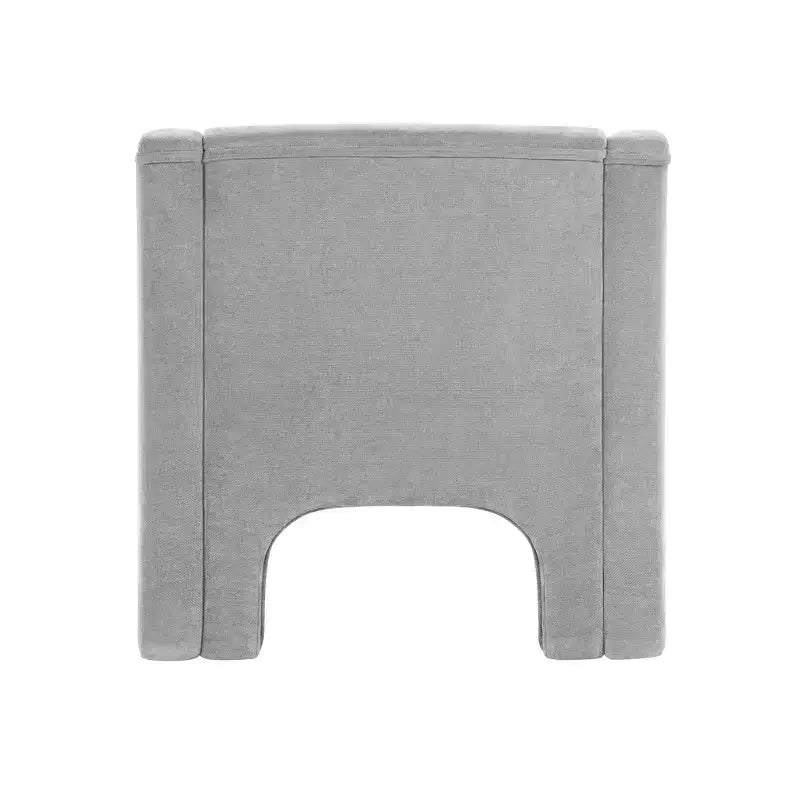 Poltrona a botte moderna imbottita in ciniglia con schienale ergonomico, portata 113 kg