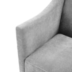 Poltrona a botte moderna imbottita in ciniglia con schienale ergonomico, portata 113 kg
