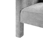 Poltrona a botte moderna imbottita in ciniglia con schienale ergonomico, portata 113 kg