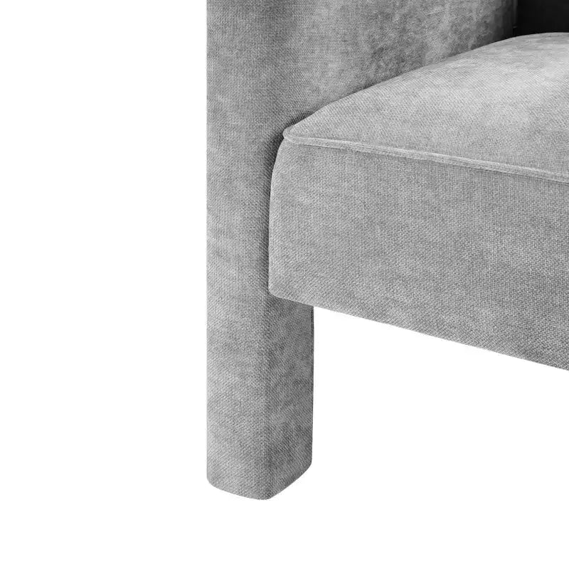 Poltrona a botte moderna imbottita in ciniglia con schienale ergonomico, portata 113 kg