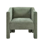 Poltrona a botte moderna imbottita in ciniglia con schienale ergonomico, portata 113 kg
