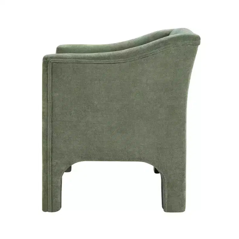 Poltrona a botte moderna imbottita in ciniglia con schienale ergonomico, portata 113 kg