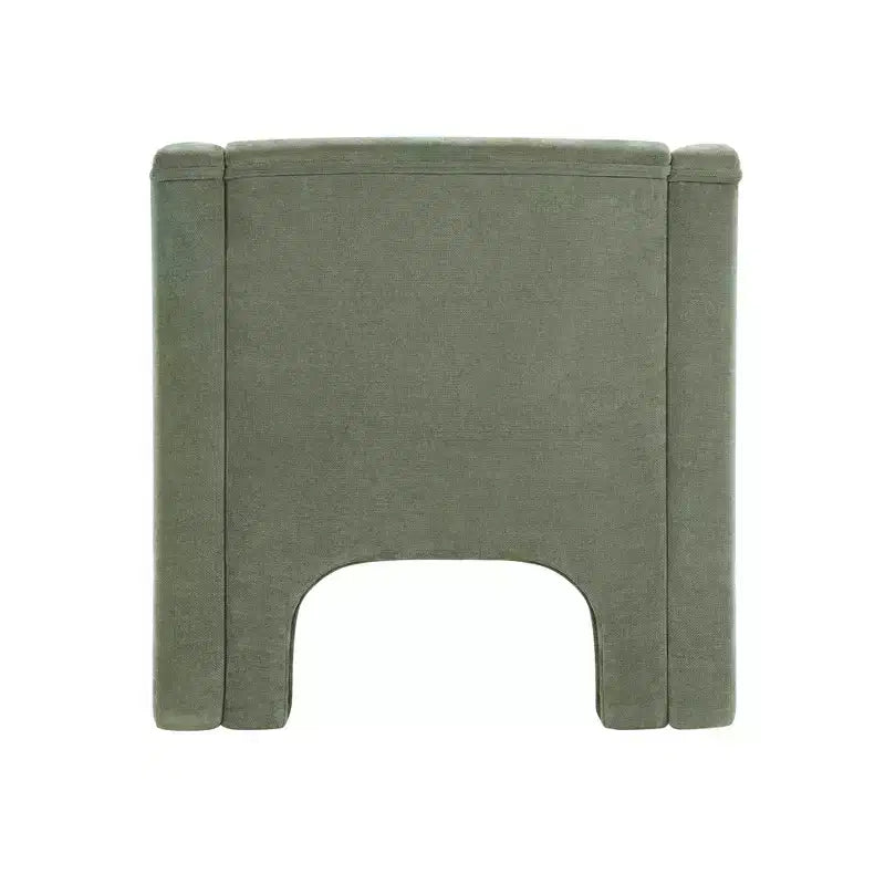 Poltrona a botte moderna imbottita in ciniglia con schienale ergonomico, portata 113 kg