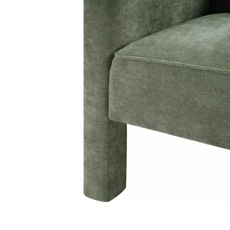Poltrona a botte moderna imbottita in ciniglia con schienale ergonomico, portata 113 kg