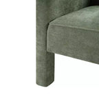Poltrona a botte moderna imbottita in ciniglia con schienale ergonomico, portata 113 kg