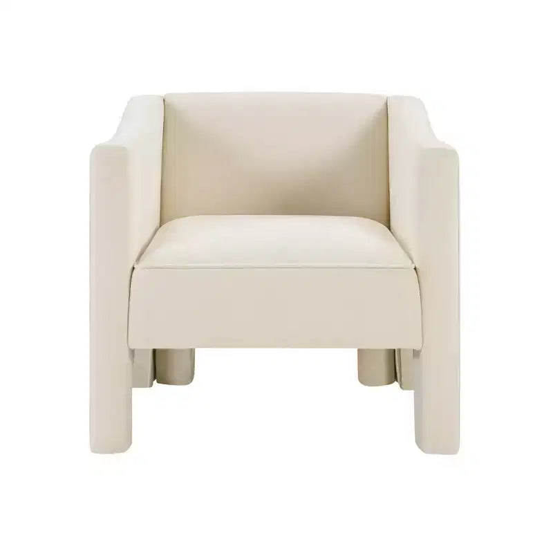 Poltrona a botte moderna imbottita in ciniglia con schienale ergonomico, portata 113 kg