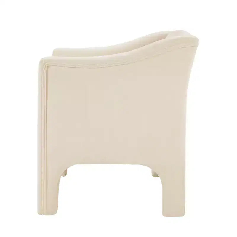 Poltrona a botte moderna imbottita in ciniglia con schienale ergonomico, portata 113 kg