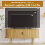 Mobile TV da 47,2" con ante scorrevoli e contenitore, Consolle multimediale in legno per TV fino a 80", Moderno