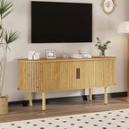 Coolmee 47.2 inch TV Cabinet with Storage and Sliding Doors, Wood Media Console Table for TVs Up to 80 Inches, Modern Entertainment Center