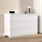 Cassettiera a 6 cassetti per camera da letto, Comò scanalato da 47W, Cassettiera in legno, Organizzatore per vestiti per camera da letto, Corridoio, Ingresso
