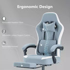 Sedia da Gaming Ergonomica con Supporto Lombare, Altezza Regolabile, Ruote Girevoli a 360°, Poggiatesta e Braccioli