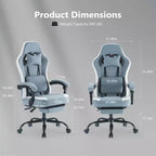 Sedia da Gaming Ergonomica con Supporto Lombare, Altezza Regolabile, Ruote Girevoli a 360°, Poggiatesta e Braccioli