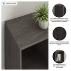 Libreria con organizer a 6 cubi aperti, unità espositiva versatile per l'organizzazione della casa, laminato in legno