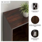 Libreria con organizer a 6 cubi aperti, unità espositiva versatile per l'organizzazione della casa, laminato in legno