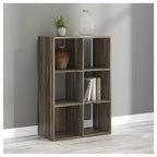 Libreria con organizer a 6 cubi aperti, unità espositiva versatile per l'organizzazione della casa, laminato in legno