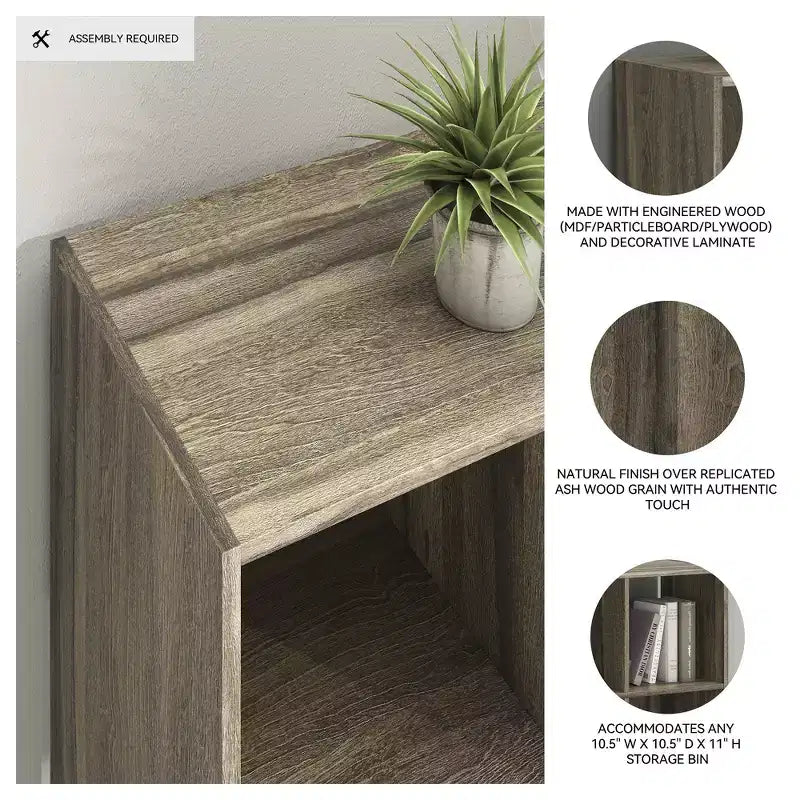 Libreria con organizer a 6 cubi aperti, unità espositiva versatile per l'organizzazione della casa, laminato in legno