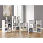 Libreria con organizer a 6 cubi aperti, unità espositiva versatile per l'organizzazione della casa, laminato in legno