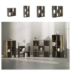 Libreria con organizer a 6 cubi aperti, unità espositiva versatile per l'organizzazione della casa, laminato in legno