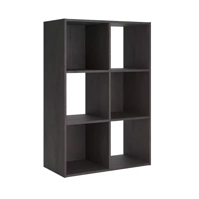 Libreria con organizer a 6 cubi aperti, unità espositiva versatile per l'organizzazione della casa, laminato in legno