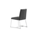 Sedia da pranzo in similpelle bianca da 35", seduta imbottita moderna con struttura in metallo, set da 1