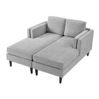 Sofà Chaise Longue Moderno da 53,5" in Ciniglia, Convertibile a 2 Posti con Cuscini in Schiuma ad Alta Densità, Capacità 227 kg