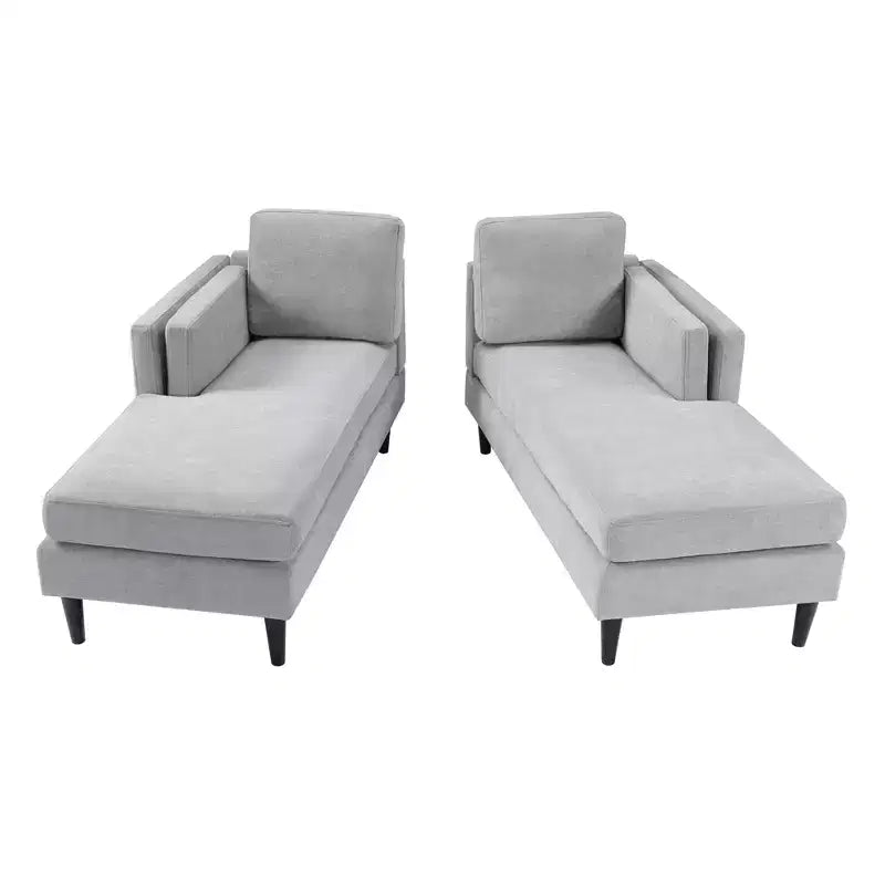 Sofà Chaise Longue Moderno da 53,5" in Ciniglia, Convertibile a 2 Posti con Cuscini in Schiuma ad Alta Densità, Capacità 227 kg