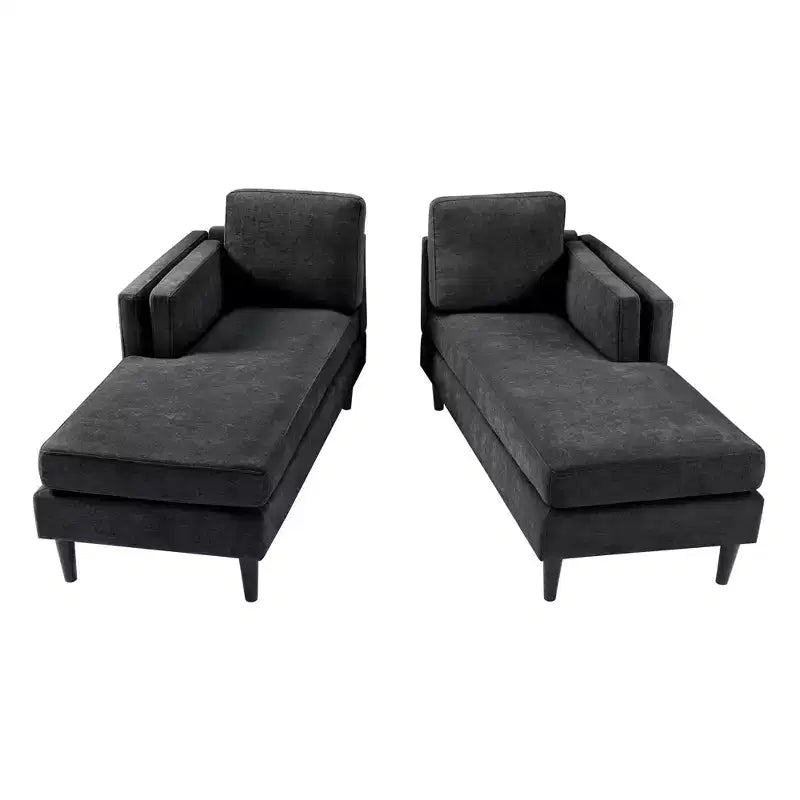 Sofà Chaise Longue Moderno da 53,5" in Ciniglia, Convertibile a 2 Posti con Cuscini in Schiuma ad Alta Densità, Capacità 227 kg