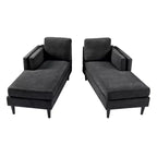 Sofà Chaise Longue Moderno da 53,5" in Ciniglia, Convertibile a 2 Posti con Cuscini in Schiuma ad Alta Densità, Capacità 227 kg
