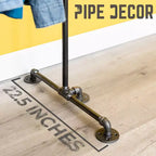 Appendiabiti autoportante doppio, tubo in acciaio resistente, design industriale, 97,8 cm L x 199,4 cm A