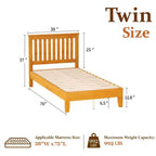 Struttura Letto a Piattaforma in Legno Massello con Testiera, Supporto a 14 Doghe, Nessuna Rete a Molle Necessaria, Matrimoniale/Una Piazza e Mezza/Queen/King