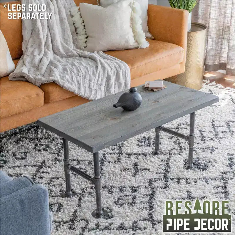 Piano per tavolino Riverstone Grey in legno massello, pino di recupero, finitura spazzolata, 36"x18"