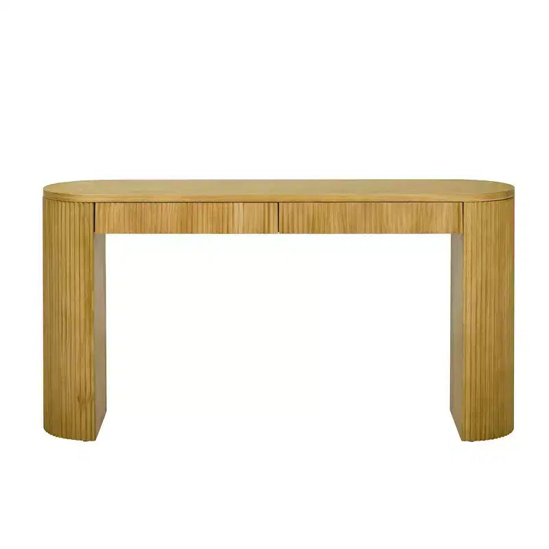 Consolle da 147,8 cm con gambe ad arco regolabili, doppi cassetti e ampio piano, tavolino d'accento per l'ingresso