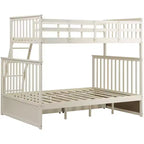 Letto a Castello 76" con Letti Singolo Superiore e Piazza e Mezza Inferiore, Cassetti, Sponda di Sicurezza e Scaletta, Struttura Letto per Bambini