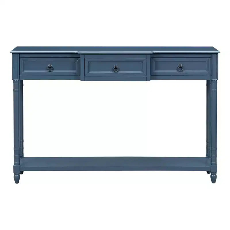 Consolle vintage da 52" con 3 cassetti e ampio ripiano, tavolo da ingresso per soggiorno