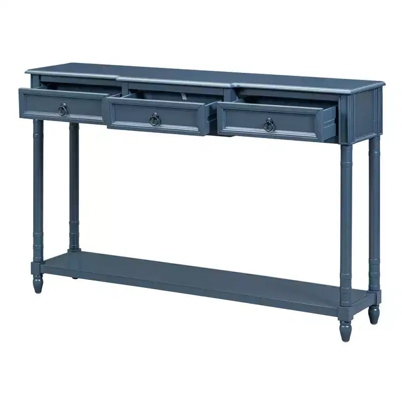 Consolle vintage da 52" con 3 cassetti e ampio ripiano, tavolo da ingresso per soggiorno