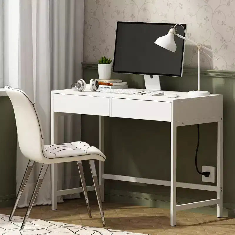Okak modern fésülködőasztal tükörrel és USB-portokkal, kis fésülködőasztal nagy kapacitású fiókokkal, sminkasztal hálószobába