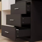 Stilvoller Famapy-Schminkschrank mit großem LED-Spiegel und unterteilten Schubladen, Aufbewahrungsschrank in Weiß, Schwarz oder Rosa, geräumiger Organizer für Kosmetik im Schlafzimmer