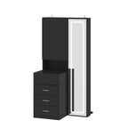 Stilvoller Famapy-Schminkschrank mit großem LED-Spiegel und unterteilten Schubladen, Aufbewahrungsschrank in Weiß, Schwarz oder Rosa, geräumiger Organizer für Kosmetik im Schlafzimmer
