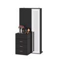 Stilvoller Famapy-Schminkschrank mit großem LED-Spiegel und unterteilten Schubladen, Aufbewahrungsschrank in Weiß, Schwarz oder Rosa, geräumiger Organizer für Kosmetik im Schlafzimmer