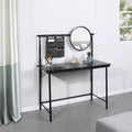 FurnitureR Vanity Desk with Removable Circular Mirror Simple Makeup Dressing Table Multifunctional Dressing Desk Writing Desk for Bedroom, Black