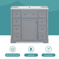 Bathroom Cabinet, 36 Inch Bathroom Vanity with 6 Drawers, Adjustable Shelf,Freestanding Bathroom Vanity Cabinet