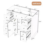 Banyo Dolabı, 6 Çekmeceli 36 İnç Banyo Makyaj Dolabı, Ayarlanabilir Raflı, Bağımsız Banyo Dolabı