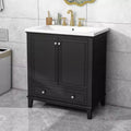 Bathroom Vanity with Single Top Sink, Freestanding Modern Bathroom Storage Cabinet with 2 Doors & 1 Drawer