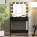 Vanity Desk with Mirror, Adjustable Brightness Makeup Table with 3 Lighting Modes, Drawer, Compact for Small Space, Home, Living Room