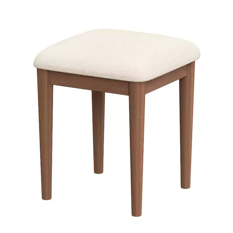 Set da tavolo da toeletta per trucco in stile bohemien ModernLuxe, sgabello imbottito, specchio illuminato a 3 colori e piano ribaltabile, noce