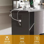 Make-uptafel – kaptafelset met verlichting en stopcontact, 5 draaibare laden en instelbare verlichting met 3 standen, voor de slaapkamer