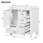 30 Bathroom Vanity With Undermount Ceramic Sink, Modern Bathroom Storage Cabinet With 3 Drawers & 1 Soft Closing Door
