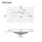 30 Bathroom Vanity With Undermount Ceramic Sink, Modern Bathroom Storage Cabinet With 3 Drawers & 1 Soft Closing Door
