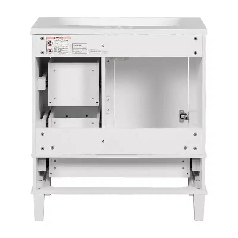 30 Bathroom Vanity With Undermount Ceramic Sink, Modern Bathroom Storage Cabinet With 3 Drawers & 1 Soft Closing Door