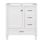 30 Bathroom Vanity With Undermount Ceramic Sink, Modern Bathroom Storage Cabinet With 3 Drawers & 1 Soft Closing Door